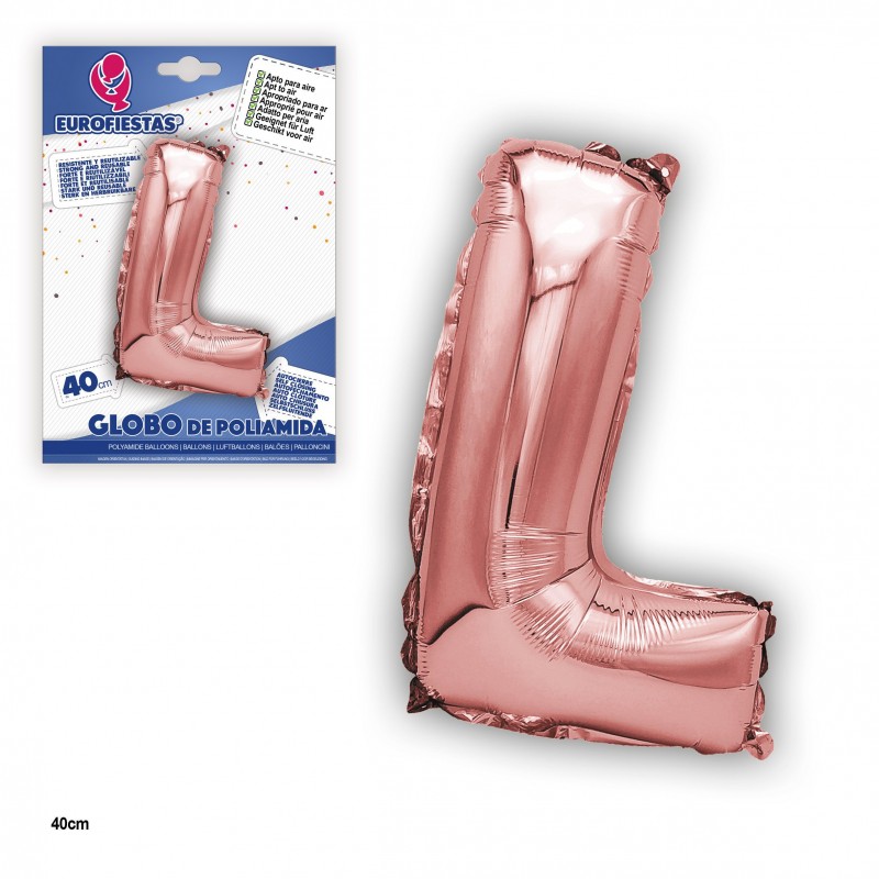 Ballon polyamide or rose 40cm l