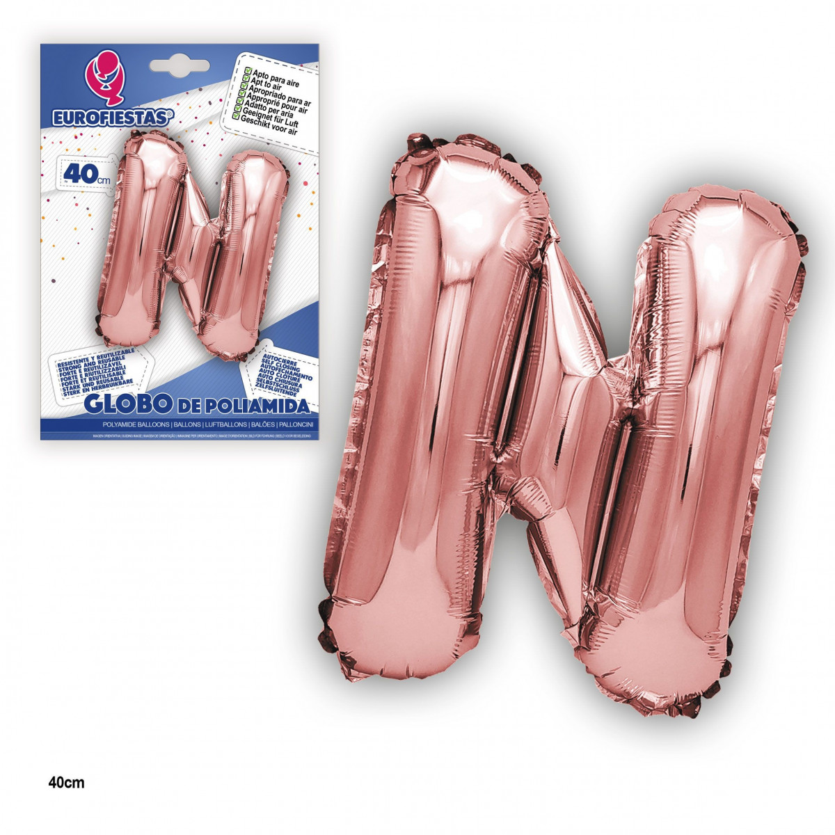 Ballon polyamide or rose 40cm n