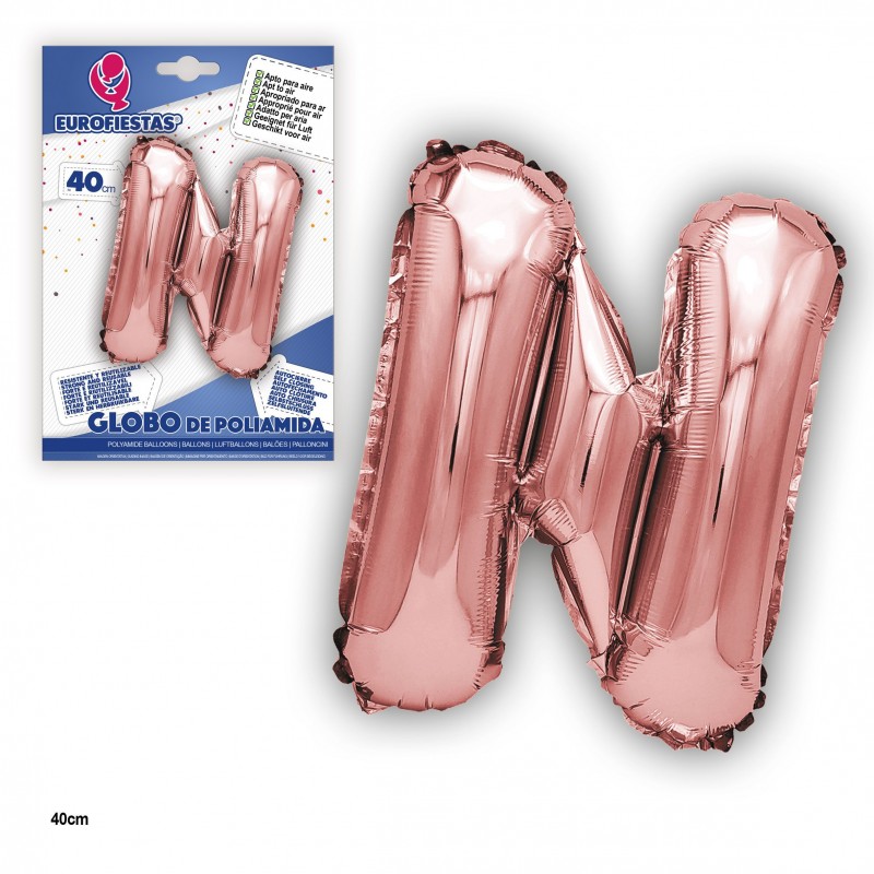 Ballon polyamide or rose 40cm n