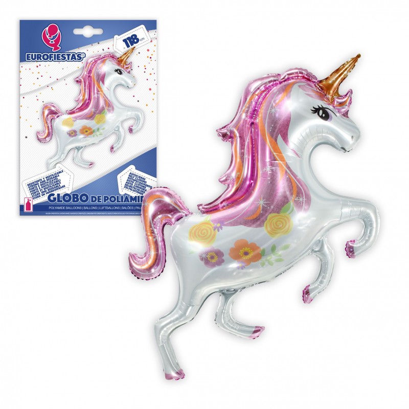 Ballon en polyamide licorne debout 118cm