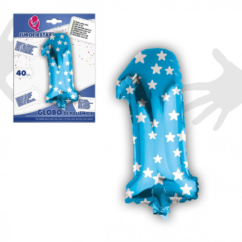 Ballon polyamide 1 bleu 40 cm