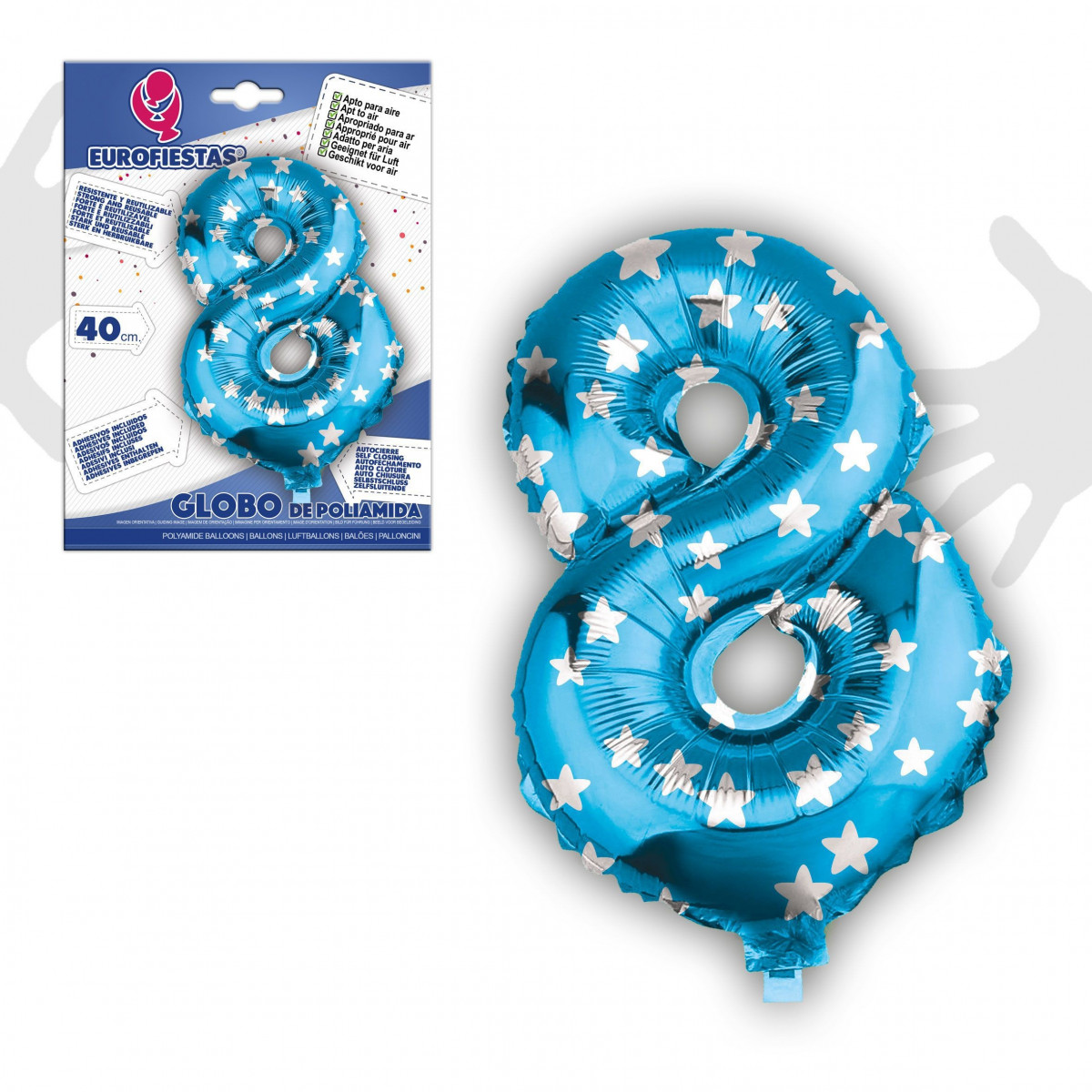 Ballon en polyamide 8 bleu 40cm