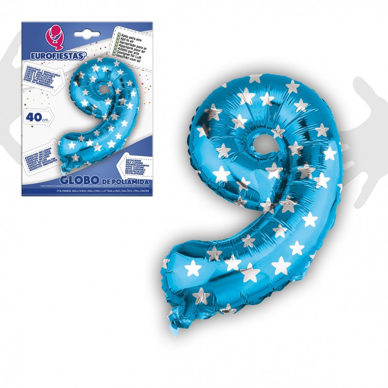 Ballon en polyamide 9 bleu 40cm