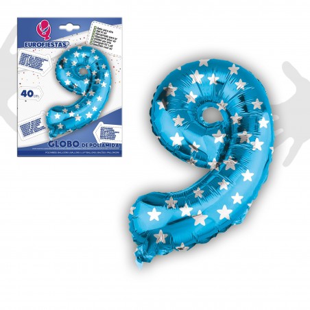 Ballon en polyamide 9 bleu 40cm