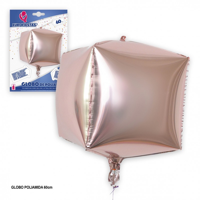 Globe 4D carré or rose