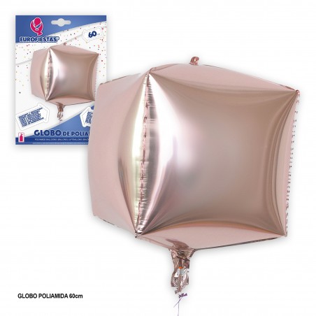 Globe 4D carré or rose