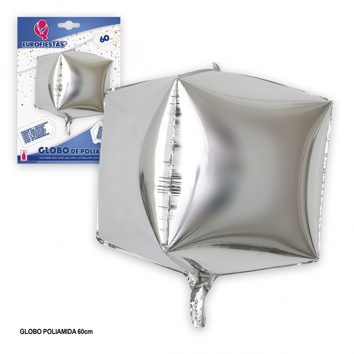 Ballon carré argenté 4d