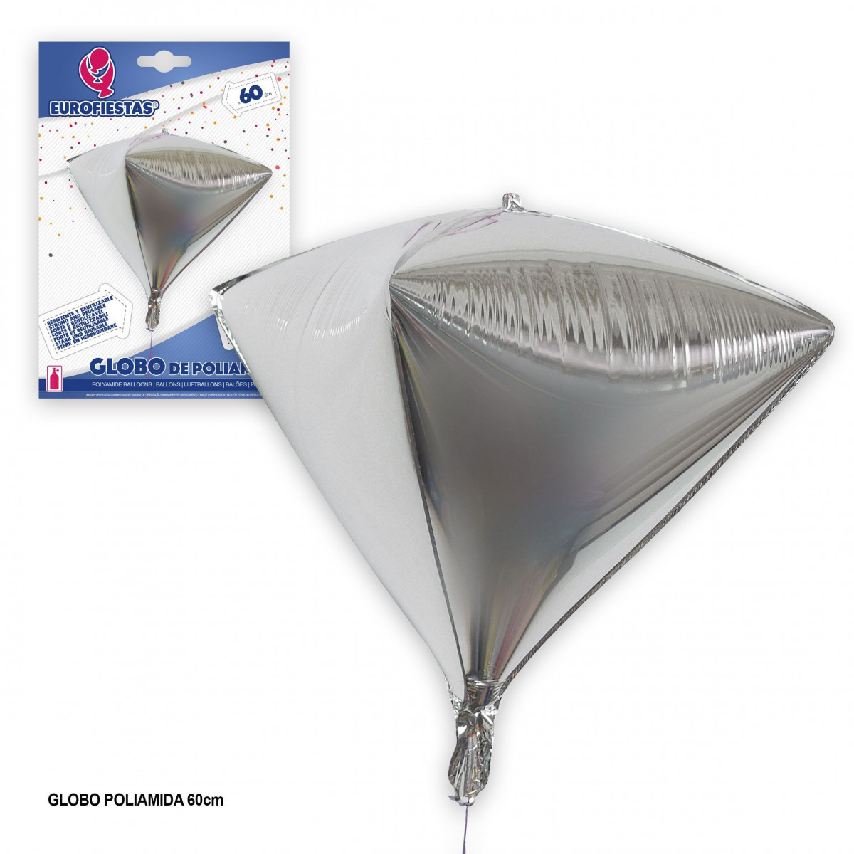 Globe 4D triangle argent
