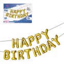 Set ballons polyamide joyeux anniversaire 40cm or