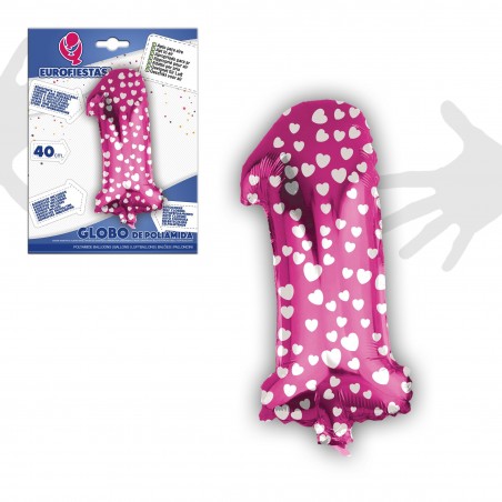 Ballon en polyamide 1 rose 40cm