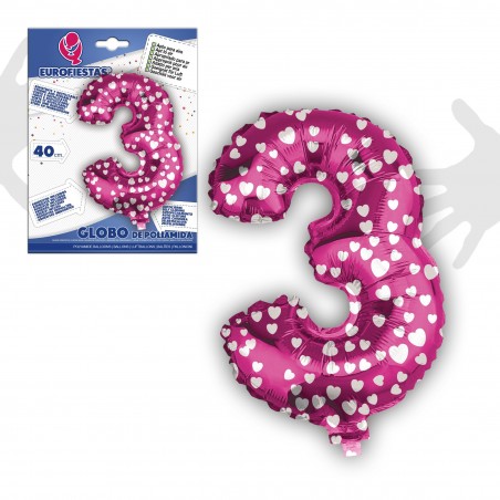 Ballon polyamide 3 rose 40 cm