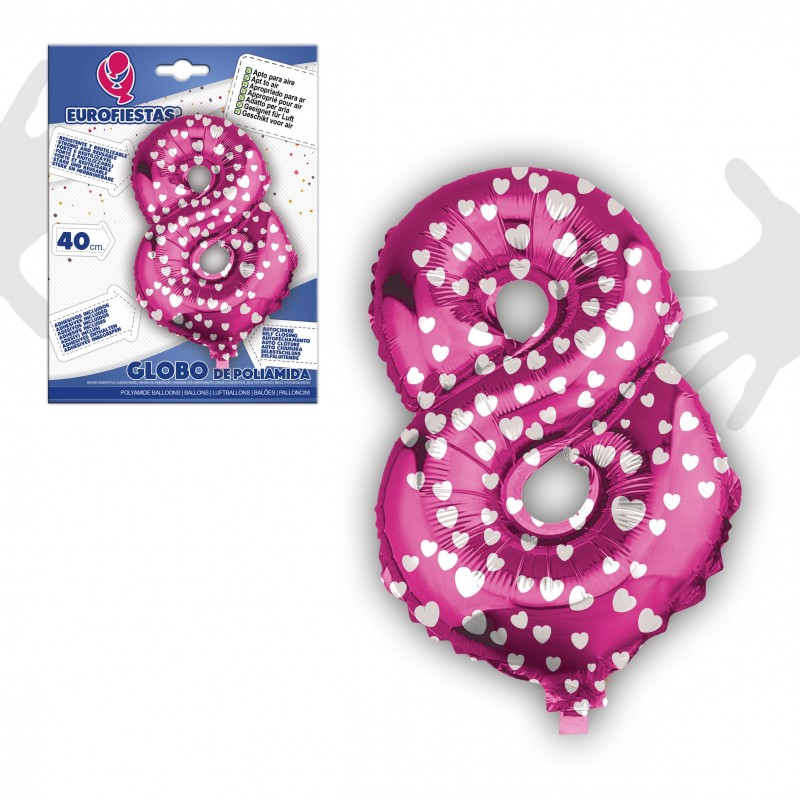 Ballon polyamide 8 rose 40cm