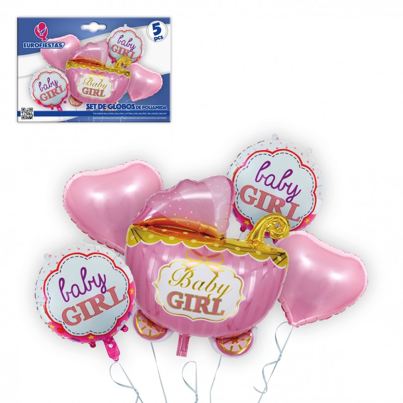 Lot de ballons en polyamide pour poussette bébé fille