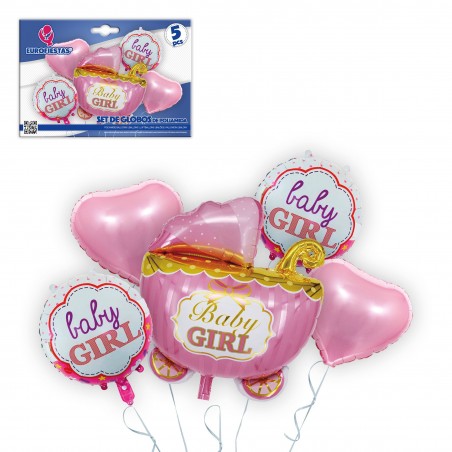 Lot de ballons en polyamide pour poussette bébé fille