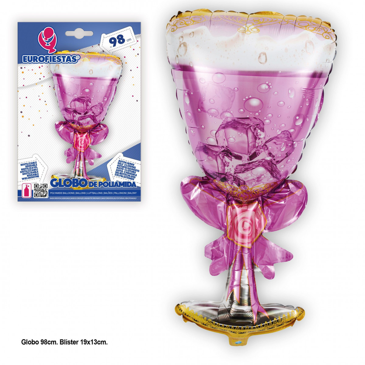Globe en polyamide rose 98cm