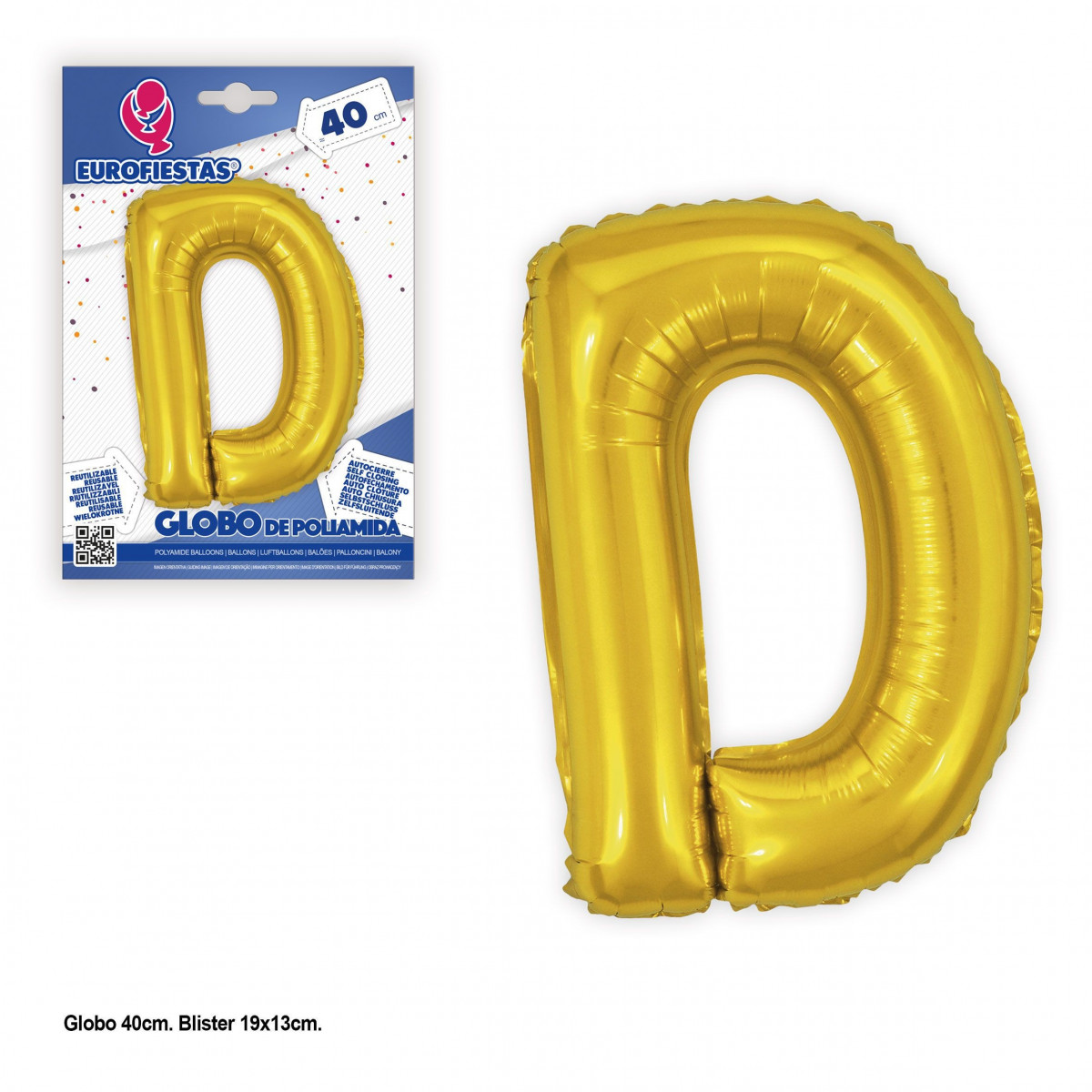 Ballons en polyamide 40cm. paillettes d'or d