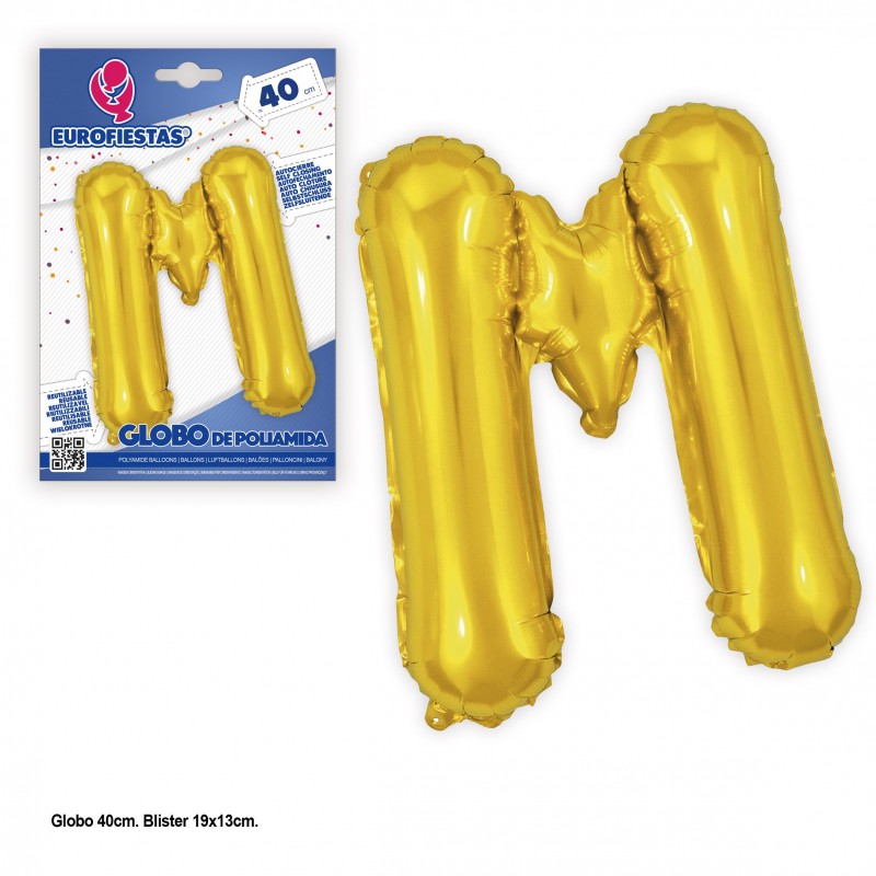 Ballons en polyamide 40cm. paillettes d'or m