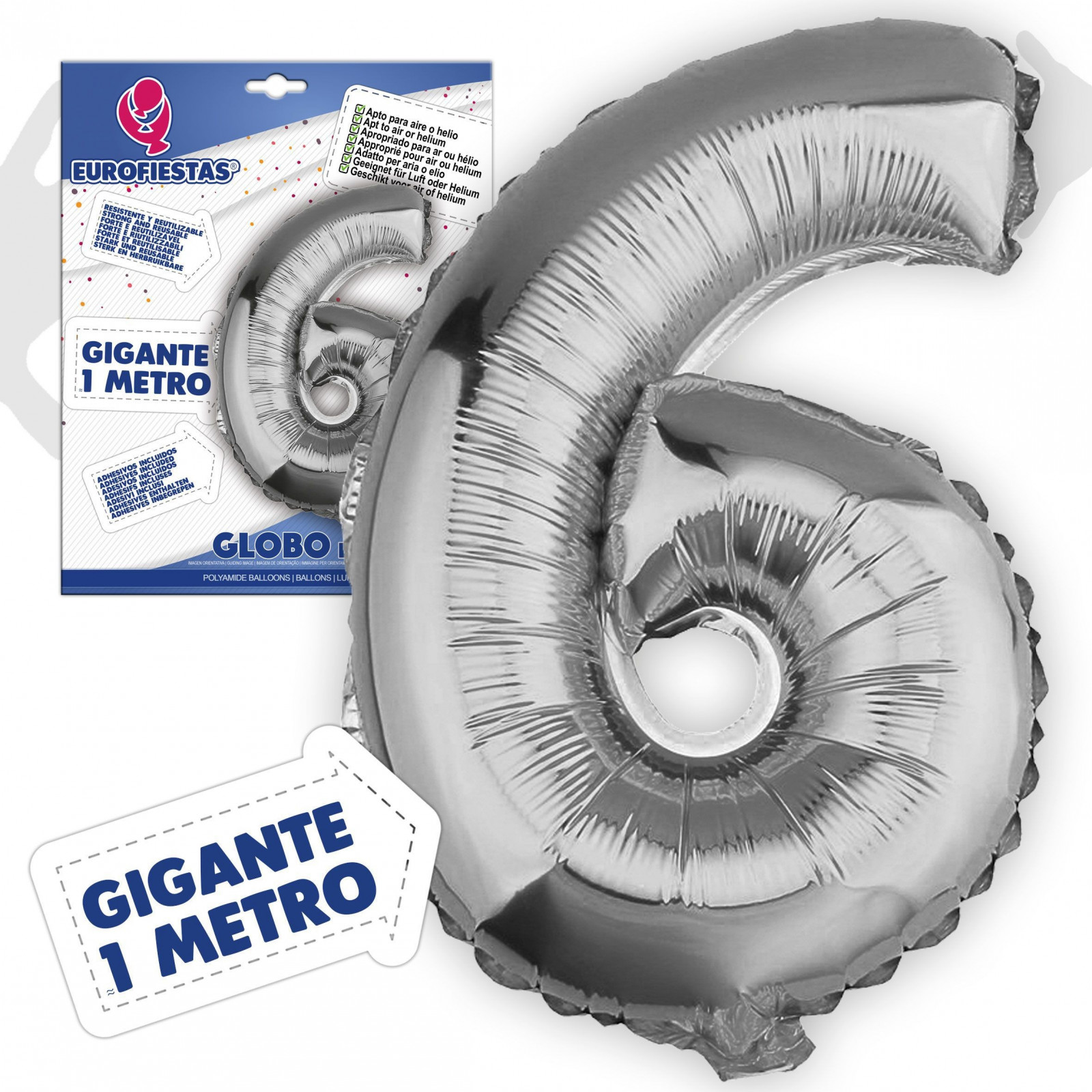 Ballons en polyamide 1m 6 argent