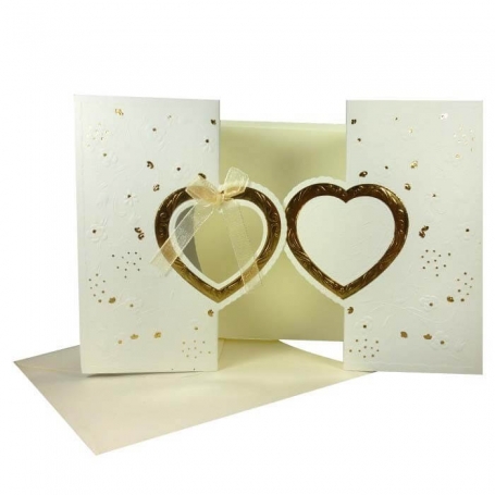 Cartes d'invitation de mariage dorées bon marché