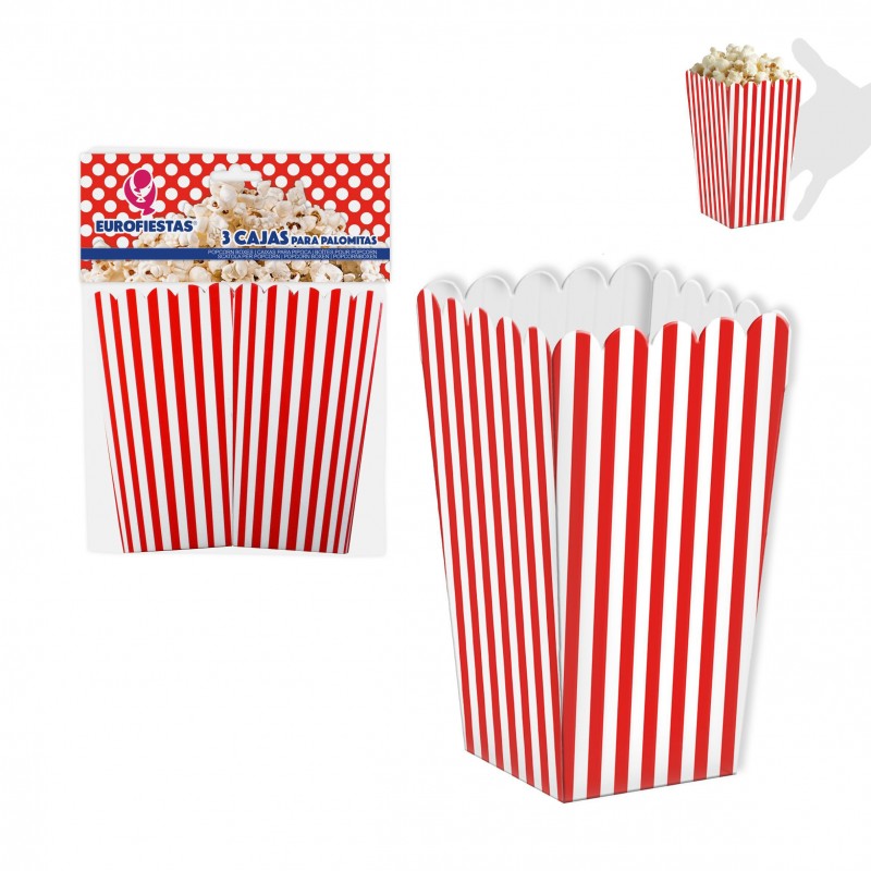 Boîte de pop corn 3 rouge