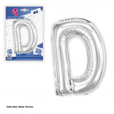 Ballon polyamide 40cm. argent brillant d