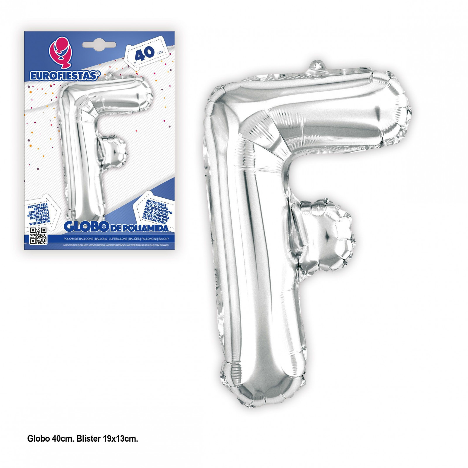 Ballon polyamide 40cm paillettes argent f