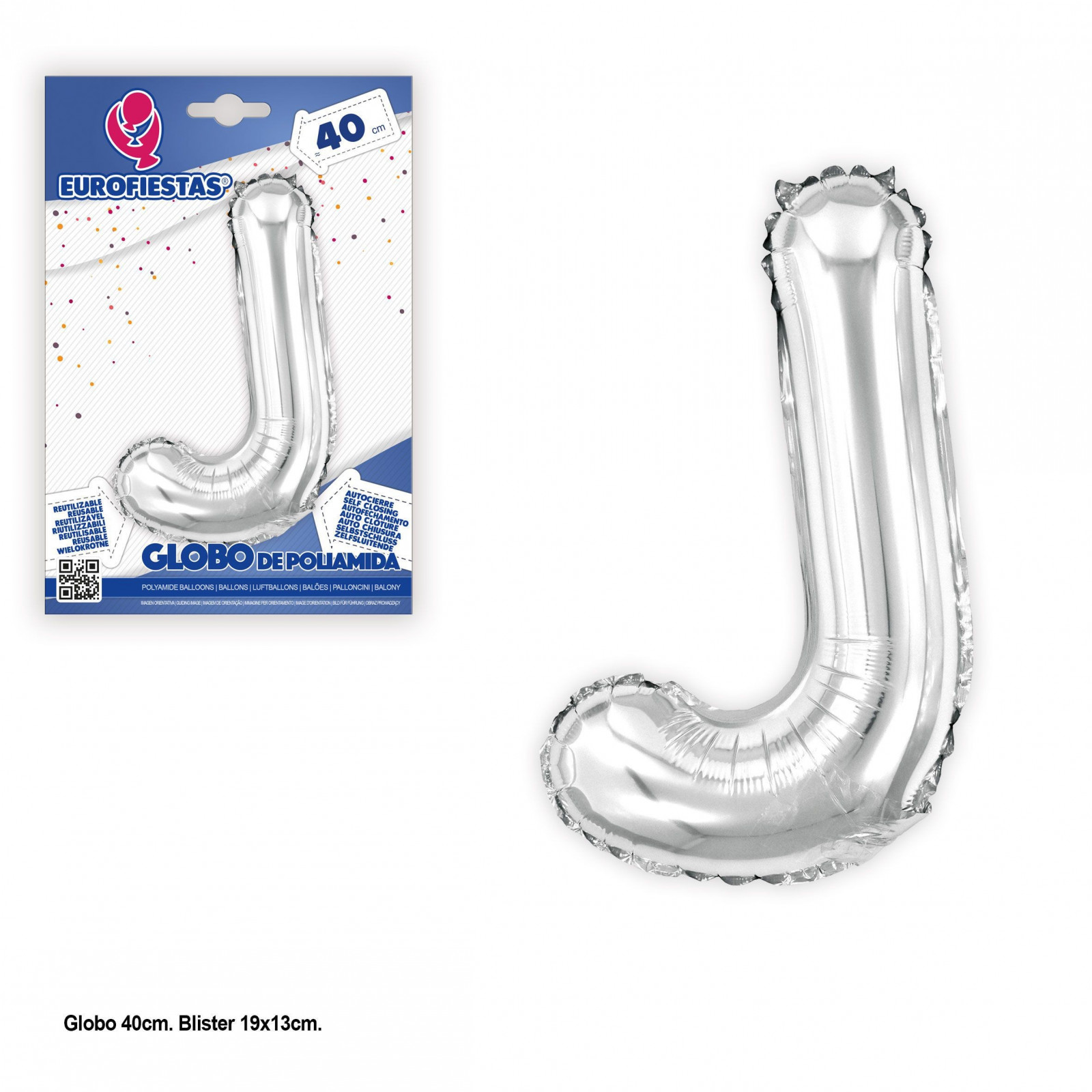 Ballons en polyamide 40 cm argent brillant j