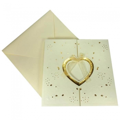 Cartes d'invitation de mariage dorées bon marché