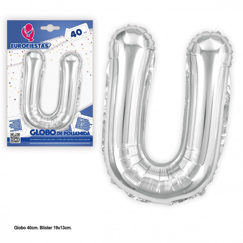 Globes en polyamide 40cm argent brillant u
