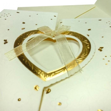 Cartes d'invitation de mariage dorées bon marché