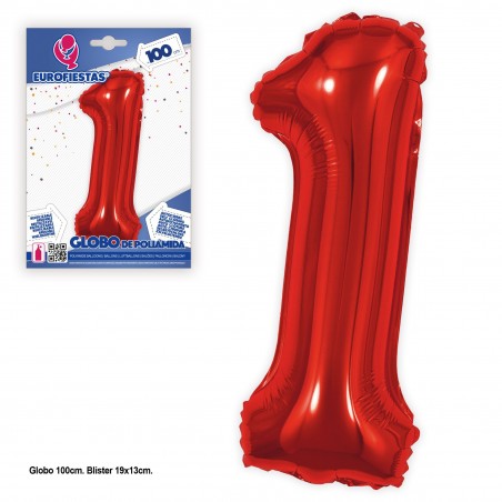 Ballon polyamide rouge 1m 1