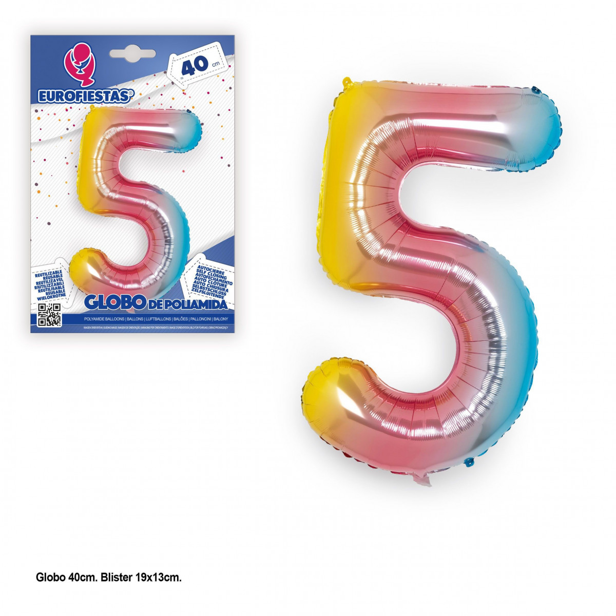 Ballon polyamide 40 cm nuances 5