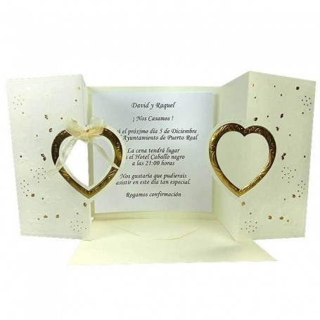 Cartes d'invitation de mariage dorées bon marché