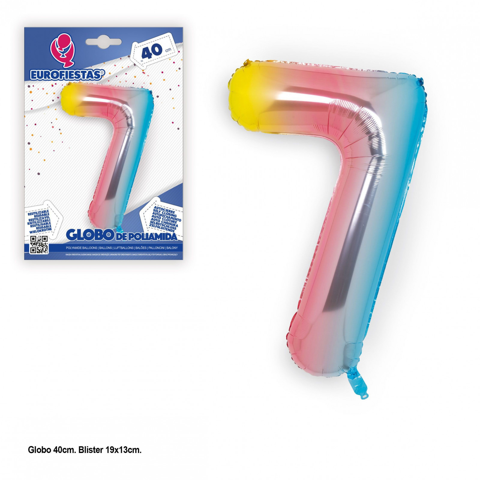 Ballon polyamide 40 cm nuances 7