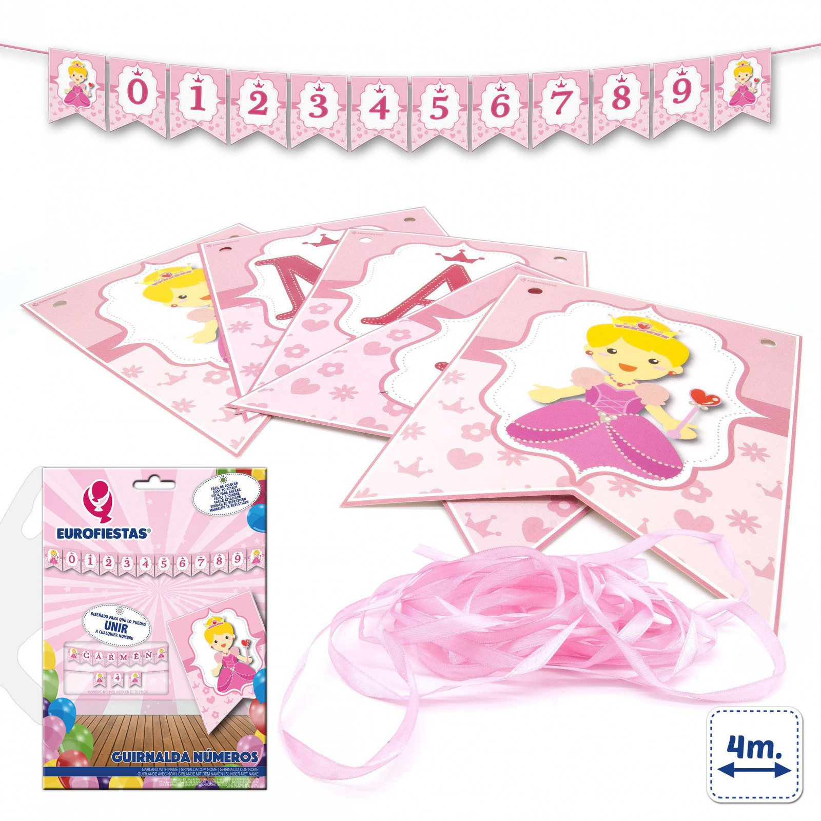 Guirlande de chiffres rose