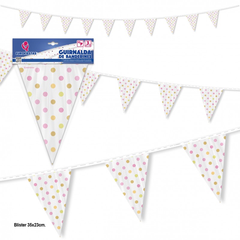 GUIRLANDE POMPONS MULTICOLORE PAPIER 2.5M RAINBOW