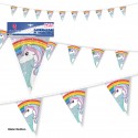 Guirlande de fanions en papier licorne arc-en-ciel