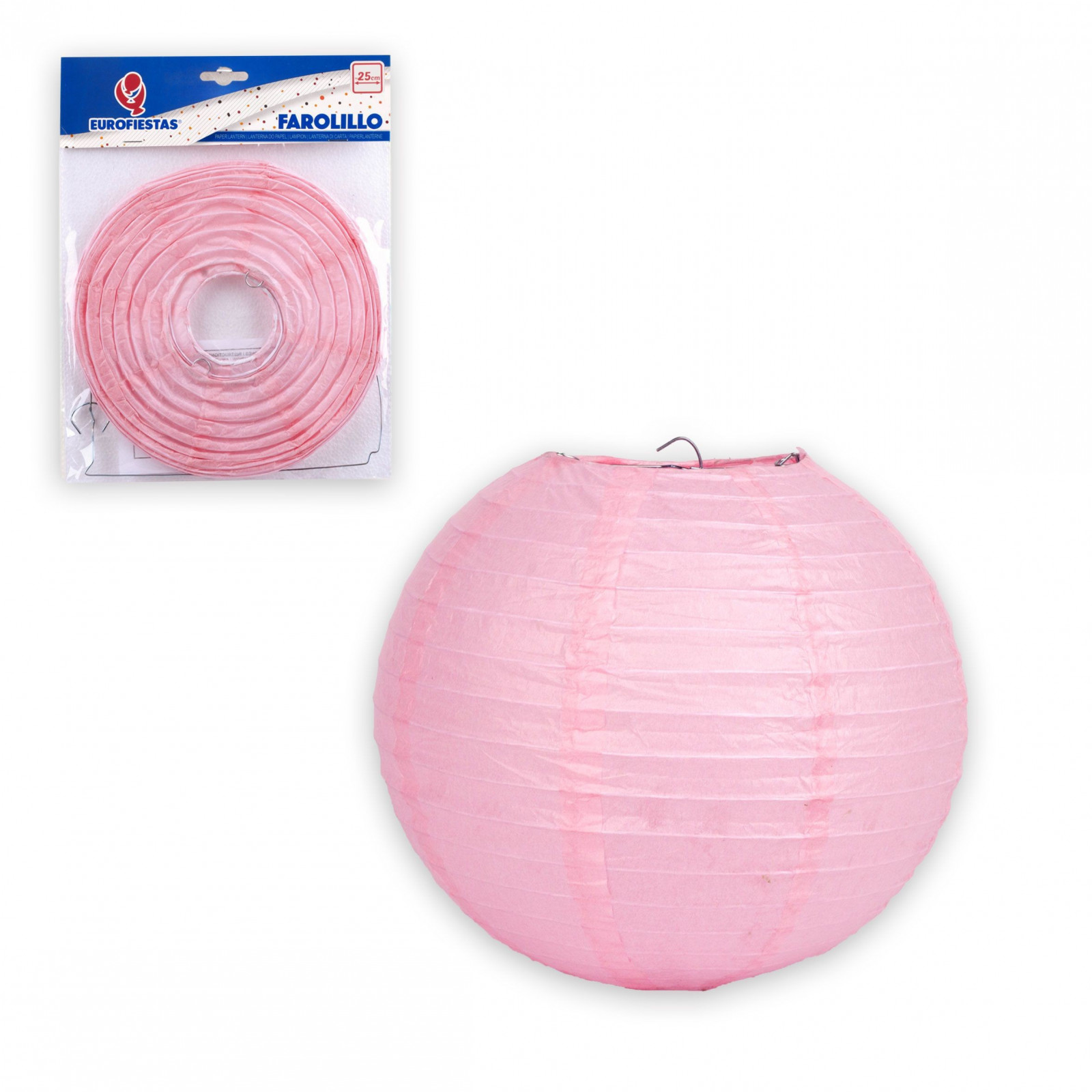 Lanterne ronde 25cm rose
