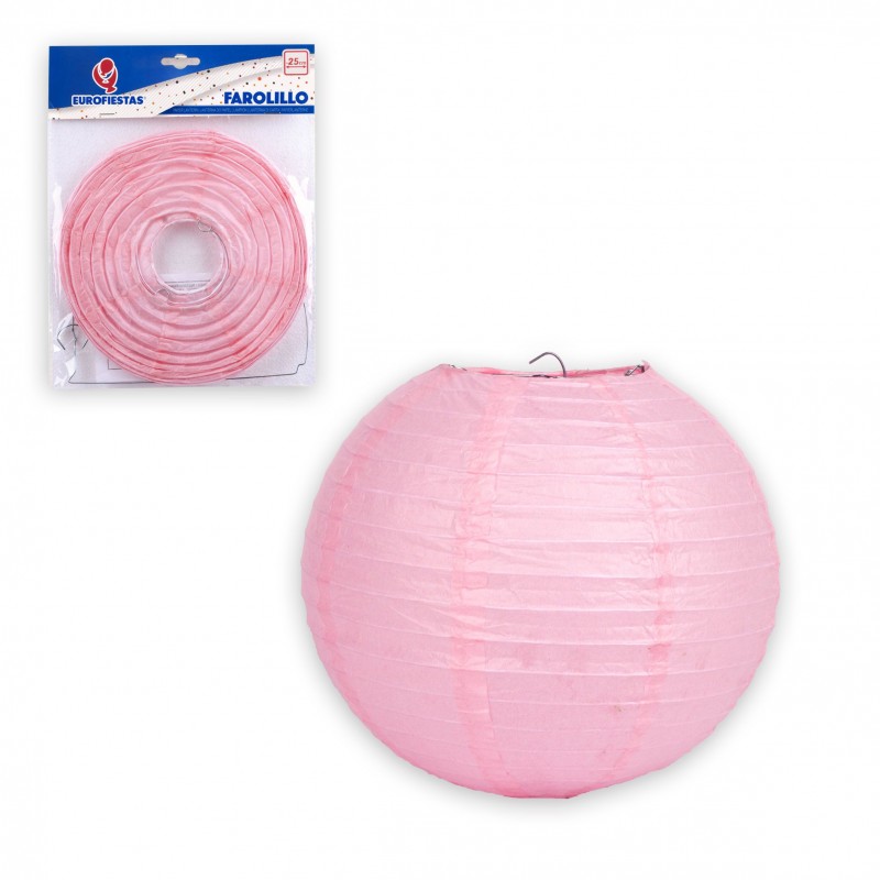Lanterne ronde 25cm rose