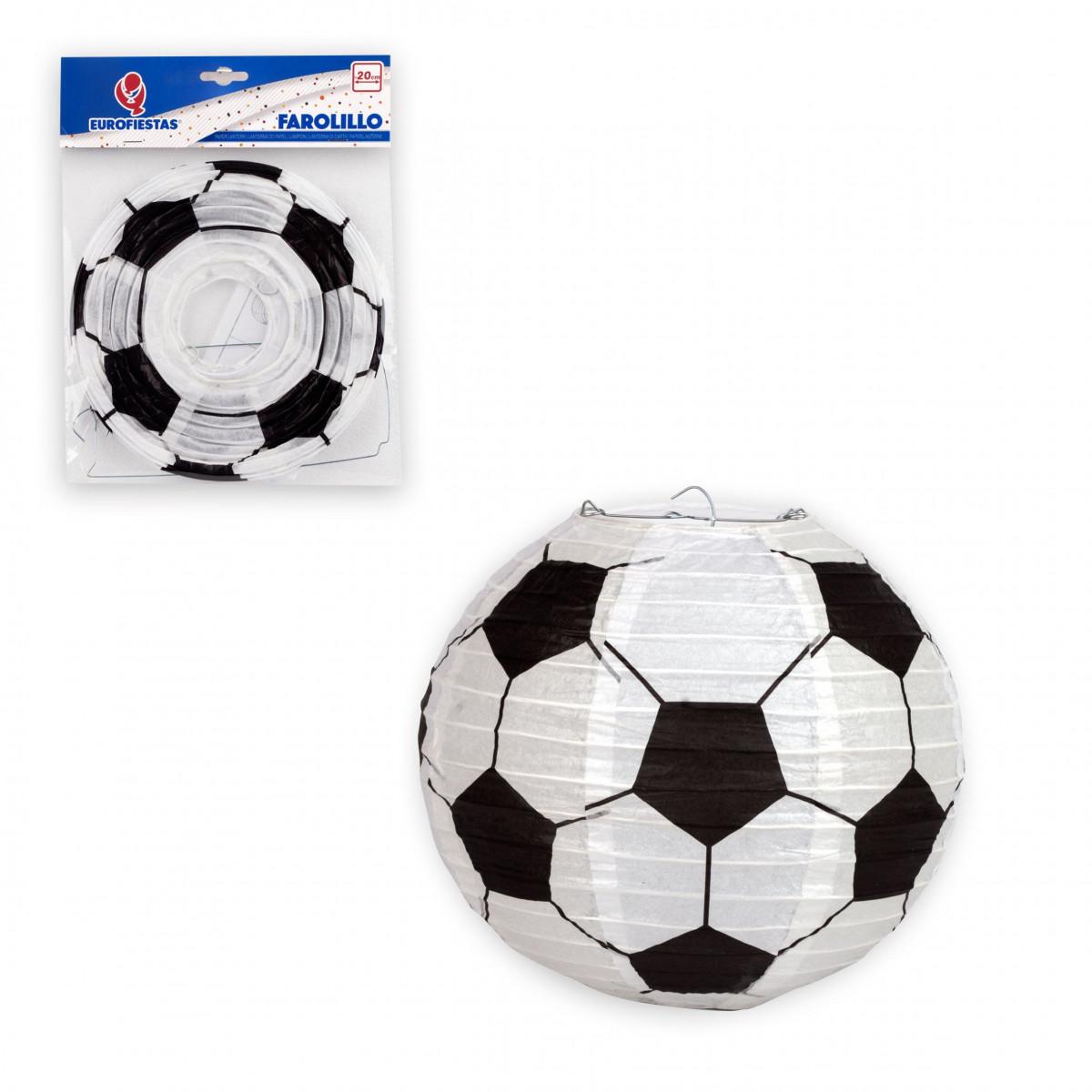 Lanterne en papier ronde 20cm football