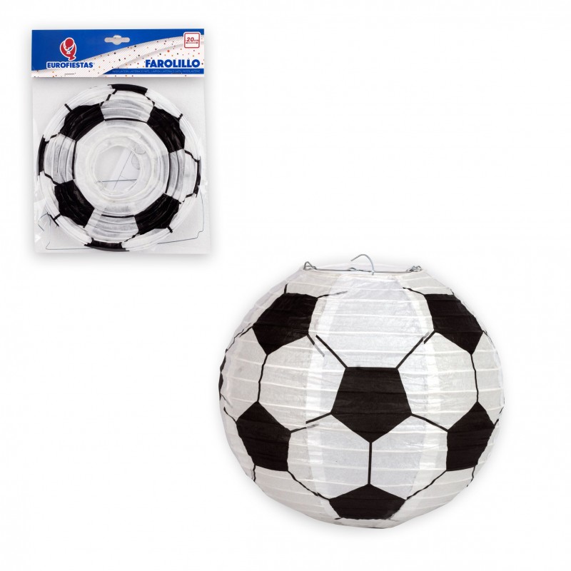 Lanterne en papier ronde 20cm football