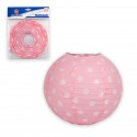 Lanterne ronde 25cm pois rose