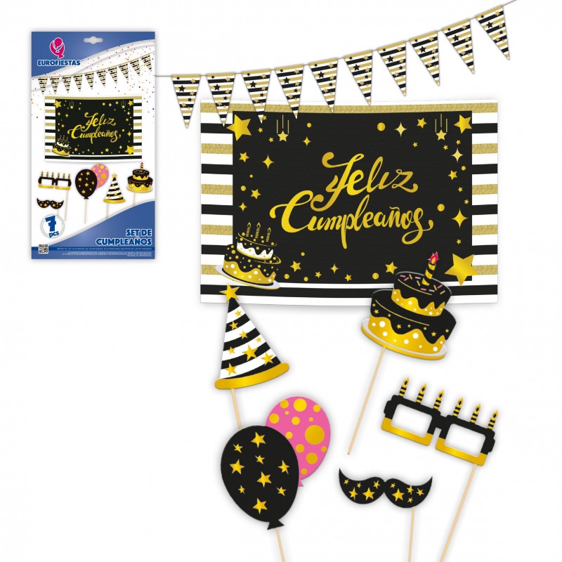Set anniversaire affiche champagne