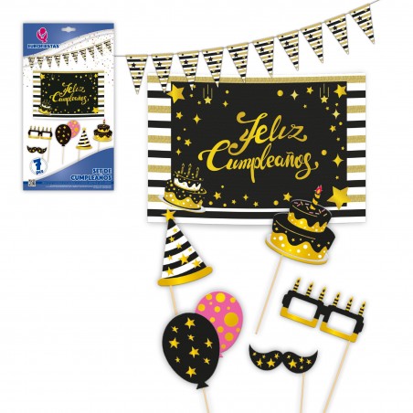 Set anniversaire affiche champagne
