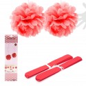 Pendentif pompon 2u.30cm rouge