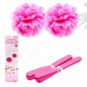 Pendentif pompon 2u.30cm fuchsia