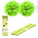 Suspension pompon 2u. 30cm vert