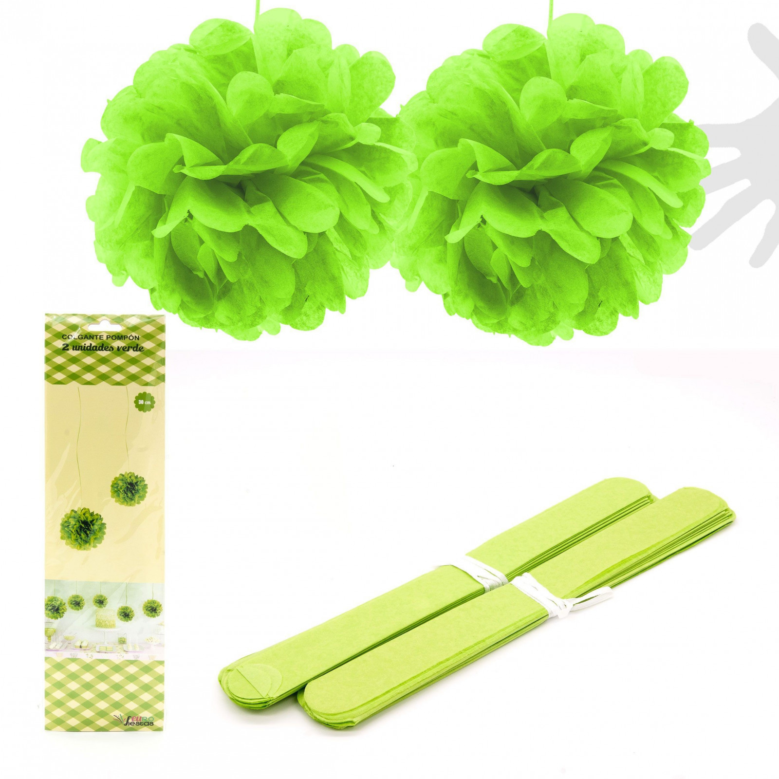 Suspension pompon 2u. 30cm vert