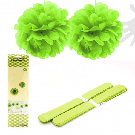 Suspension pompon 2u. 30cm vert