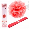 Pompom suspendu 1u.40cm rouge